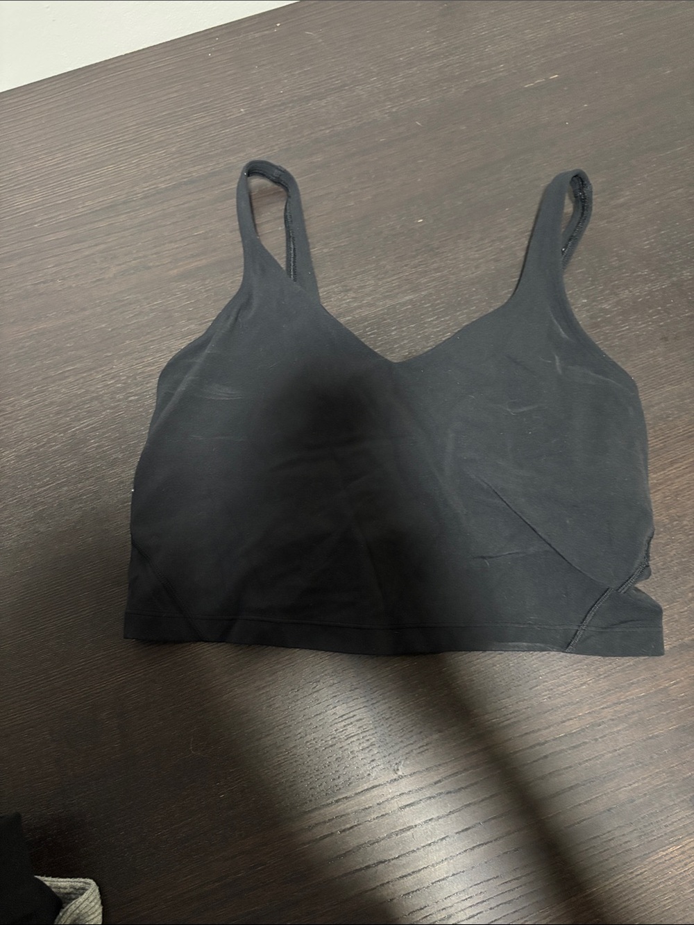 lululemon athletica Black Cropped Sports Bra with Logo